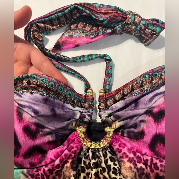 BANDEAU ONE PIECE WITH RING TRIM SURREALIST SUSPENSION